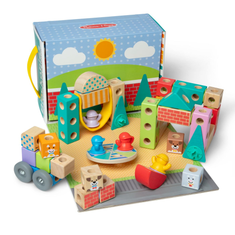 Melissa and doug set de constructie din lemn orasul copii varsta 2 ani - 6 ani [1]