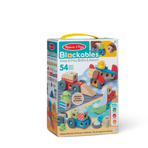 Jucării și Jocuri pentru copii - Melissa and doug set de constructie din lemn vehicule copii varsta 2 ani - 6 ani