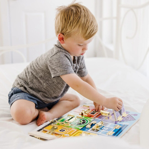 Melissa and doug set de invatare placa cu zavoare din lemn copii varsta 3 ani - 10 ani [4]