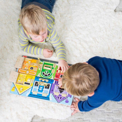 Melissa and doug set de invatare placa cu zavoare din lemn copii varsta 3 ani - 10 ani [6]
