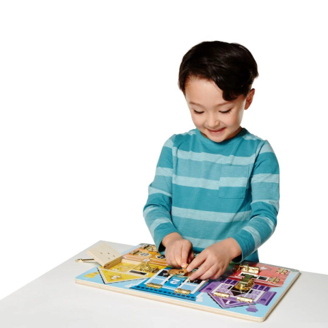 Melissa and doug set de invatare placa cu zavoare din lemn copii varsta 3 ani - 10 ani [3]
