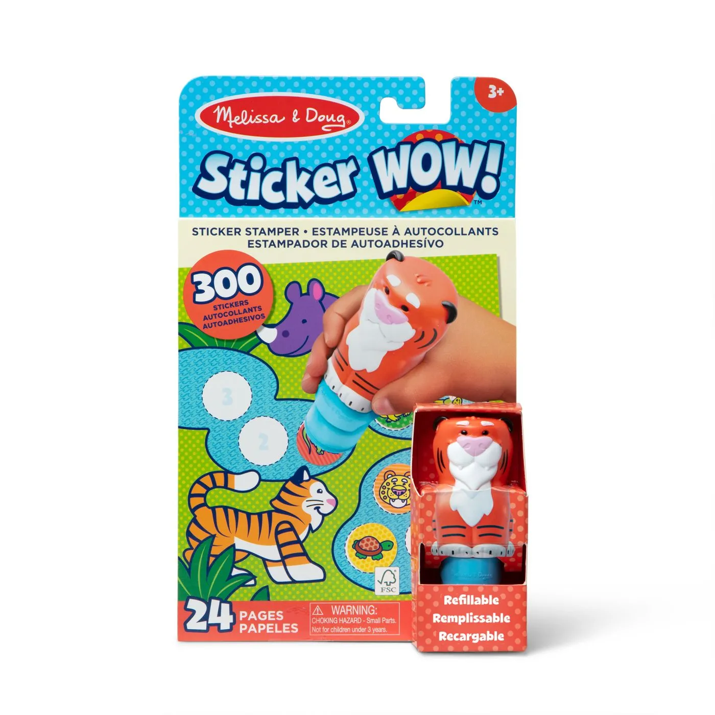 Stickere, Abțibilduri, Autocolante - Melissa and doug set de joaca autocolante si stampila reincarcabila tigru, copii 3 ani pana la 7 ani