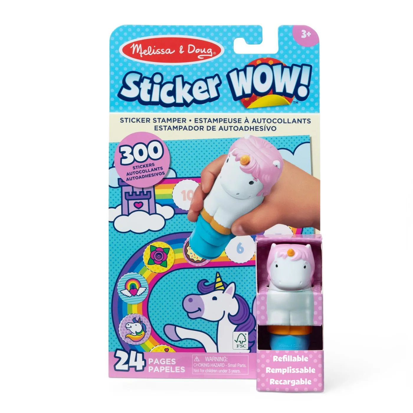 Stickere, Abțibilduri, Autocolante - Melissa and doug set de joaca autocolante si stampila reincarcabila unicorn, copii 3 ani-7 ani