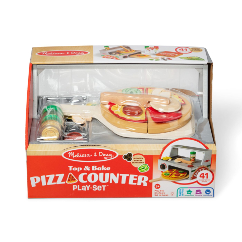 Jucării și Jocuri pentru copii - Melissa and doug top and bake set de joaca masa de facut pizza din lemn copii varsta 3 ani - 8 ani