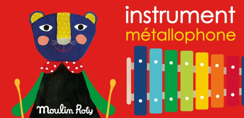 Jucării și Jocuri pentru copii - Metalofon Les Popipop, Moulin Roty Baiat, Fata, varsta 1 - 3 ani, 3 - 6 ani