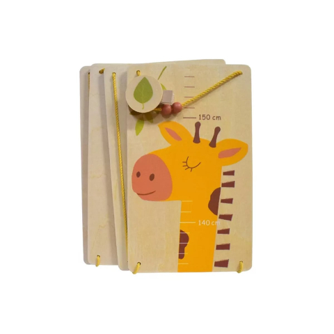 Camera copilului - Metru de perete din lemn, Girafa, copii varsta 3-9 ani