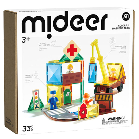 Jucării și Jocuri pentru copii - mideer Colorful Magnetic Tiles City Hero Squad