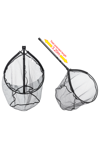 Pescuit si vanatoare - Minciog RTB Full Carbon Landing Net Black Telescopic Handle 320cm 50 x 60cm