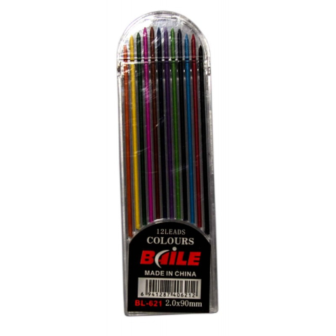 Mine creion mecanic CNX BAILE BL-621, 2.0mm, HB, set 12 culori [2]