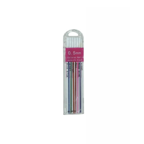 Rechizite Școlare - Mine creion mecanic CNX Color PL046, 0.5mm, HB, set 12 buc (2 x 6 culori)