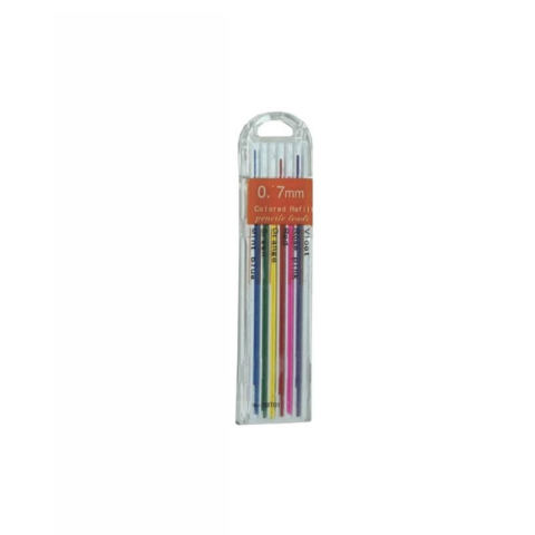 Rechizite Școlare - Mine creion mecanic CNX Color PL046, 0.7mm, HB, set 12 buc (2 x 6 culori)