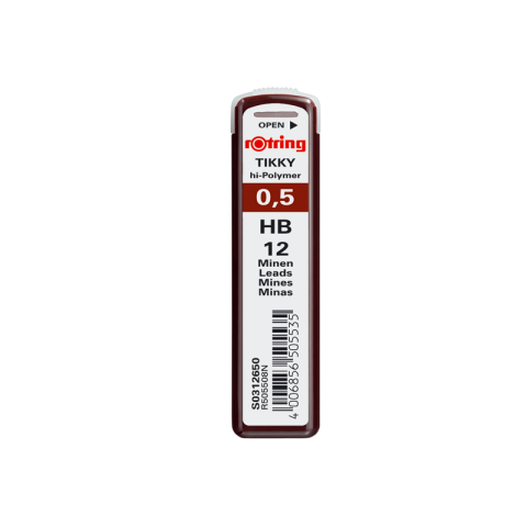 Rechizite Școlare - Mine creion mecanic Rotring Tikky, 0.5mm, HB, set 12 buc