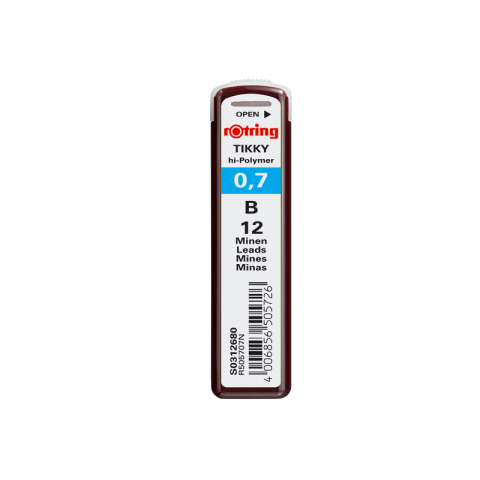 Rechizite Școlare - Mine creion mecanic Rotring Tikky, 0.7mm, B, set 12 buc