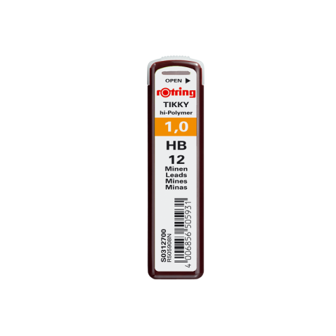 Rechizite Școlare - Mine creion mecanic Rotring Tikky, 1.0mm, HB, set 12 buc