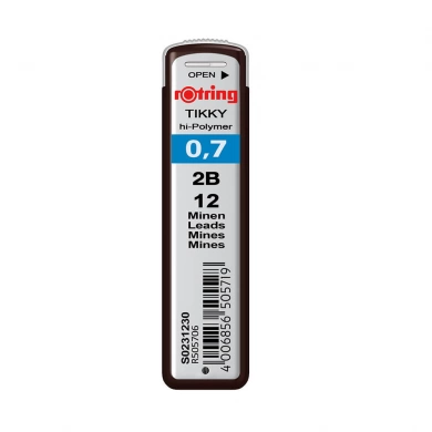 Rechizite Școlare - Mine grafit creion Rotring 07mm tarie 2B
