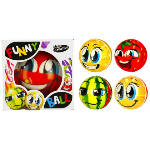 Jucării și Jocuri pentru copii - Minge antistres - Funny fruit, 10cm, diverse modele, multicolor, 3+ ani, MegaCreative, 445653