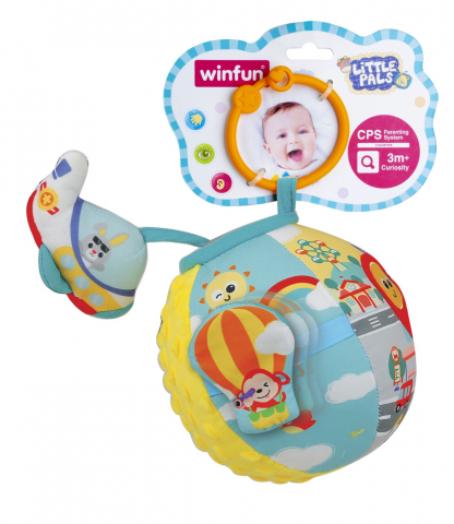 Jucării și Jocuri pentru copii - Minge din material textil pentru bebelusi, winfun, varsta de la 3 luni la 2 ani