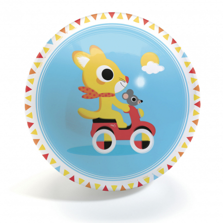 Sporturi cu mingea - Minge cu 2 ilustratii, Trafic, 12 cm diametru, Djeco, varsta 3 - 6, 6 - 9 ani, Baiat, Fata