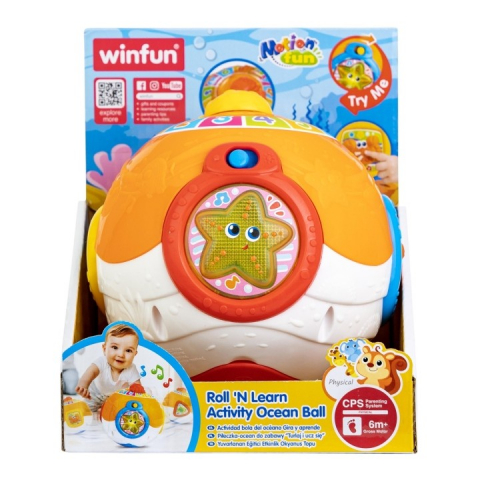 Jucării și Jocuri pentru copii - Minge interactiva ocean pentru bebelusi, winfun, varsta de la 6 luni la 3 ani