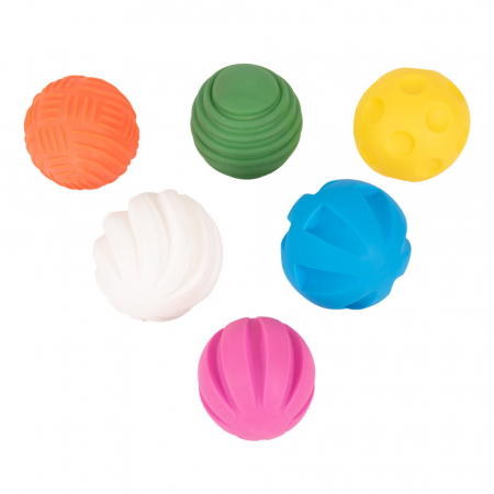 Jucării STEM, Știință şi Experimente - Mingi tactile mari, set 6 buc., TickiT, 1-5 ani