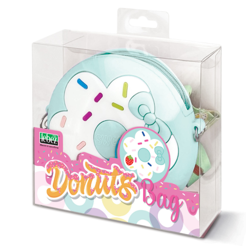 Mini geanta Donuts din silicon, cu fermoar si curea de umar reglabila  - ø 12 x 3.5 cm (8 buc/display), copii varsta 3 ani+,6 ani+,8 ani+ [5]