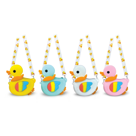 Mini geanta Ducky din silicon, cu fermoar si curea de umar reglabila - 15 x 17 x 2.5 cm (8 buc/display), copii varsta 3 ani+,6 ani+,8 ani+ [1]