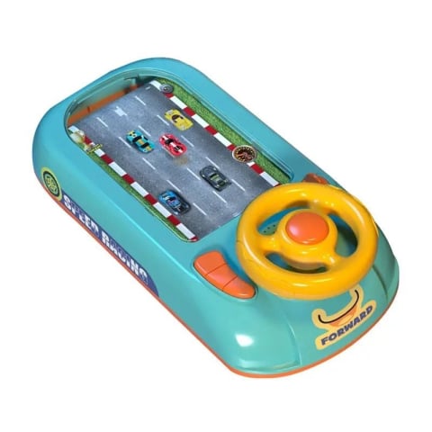 Mașini, trenulețe, vehicule - Mini Racer simulator de curse cu volan de condus, alimentare USB, copii 3-6 Ani