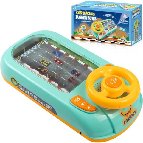 Mini Racer simulator de curse cu volan de condus, alimentare USB, copii 3-6 Ani [3]