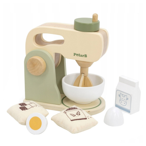 Jucării și Jocuri pentru copii - Mixer din lemn cu accesorii, PolarB, 3-6 ani