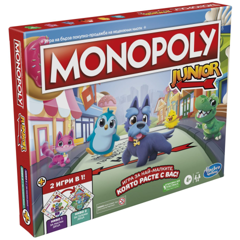 Jucării și Jocuri pentru copii - Monopoly joc monopoly junior 2 in 1 in limba bulgara copii varsta 4 ani - 9 ani