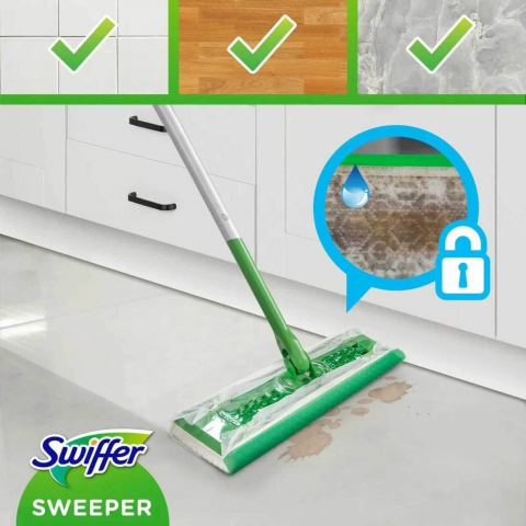 Set mop plat Swiffer Dry + Wet cu 11 rezerve - curatare umeda si uscata [2]