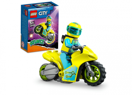 LEGO City - Motocicleta cibernetica de cascadorii, varsta de la 5 ani la 12 ani
