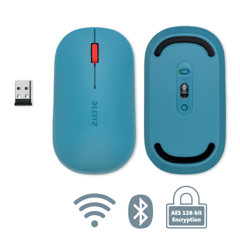 Mouse optic conexiune duala albastru celest cosy leitz [3]
