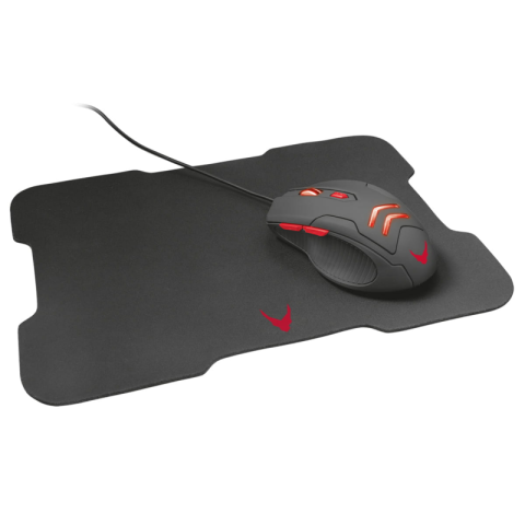 Periferice IT - Mouse optic si mousepad Omega Varr Gaming VSETMPX4 44856, 3200 dpi, USB, iluminare RGB, 6 butoane, negru