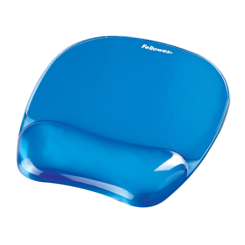 Articole pentru birou - Mouse pad si suport incheieturi albastru gel crystal fellowes