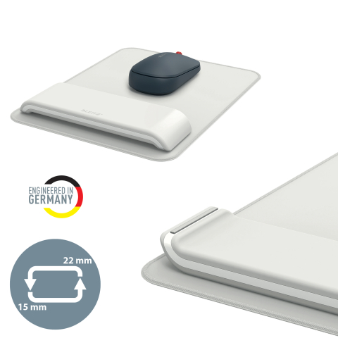 Mouse pad si suport incheieturi gri pastel ergo leitz [2]