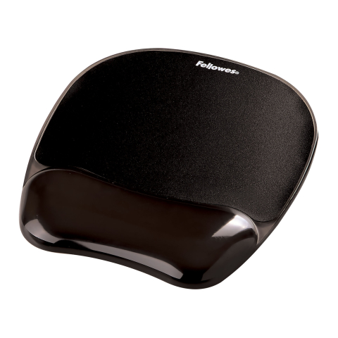Articole pentru birou - Mouse pad si suport incheieturi negru gel crystal fellowes