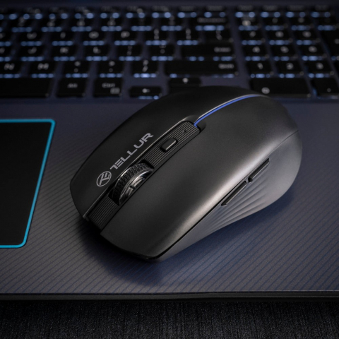 Mouse wireless Tellur, Silent Click, Negru [3]