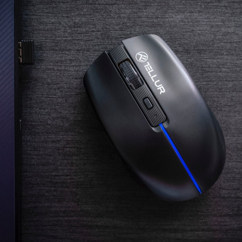 Mouse wireless Tellur, Silent Click, Negru [2]