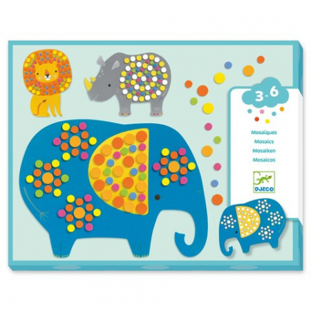 Art & Craft si Artizanat - Mozaic - Jungla vesela, Joc creativ Djeco, varsta 3 - 6, 6 - 9 ani, Baiat, Fata