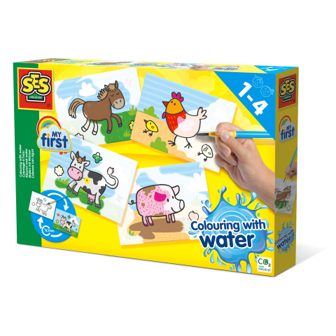 Cărți Educative, Activități - My first - Coloreaza cu apa ferma, copii varsta 1 an+