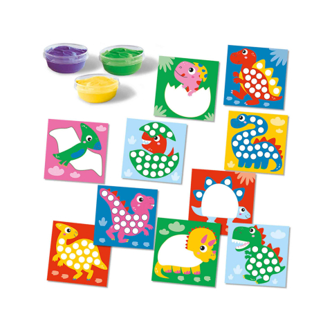 My first - Set acuarele pentru degete si tablouri cu dinozauri, copii varsta 1 an+,4 ani+ [1]