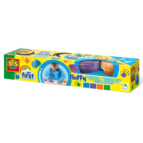 Pictură cu degetele, Vopsea Baby Finger Paint - My first - Set acuarele pufoase pentru degete 4 x 120 ml, copii varsta 1 an+