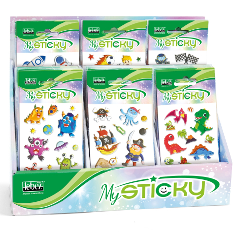 Art & Craft si Artizanat - My Sticky 3D Fantasy Collection baieti, 6 modele asortate , pret/1 buc