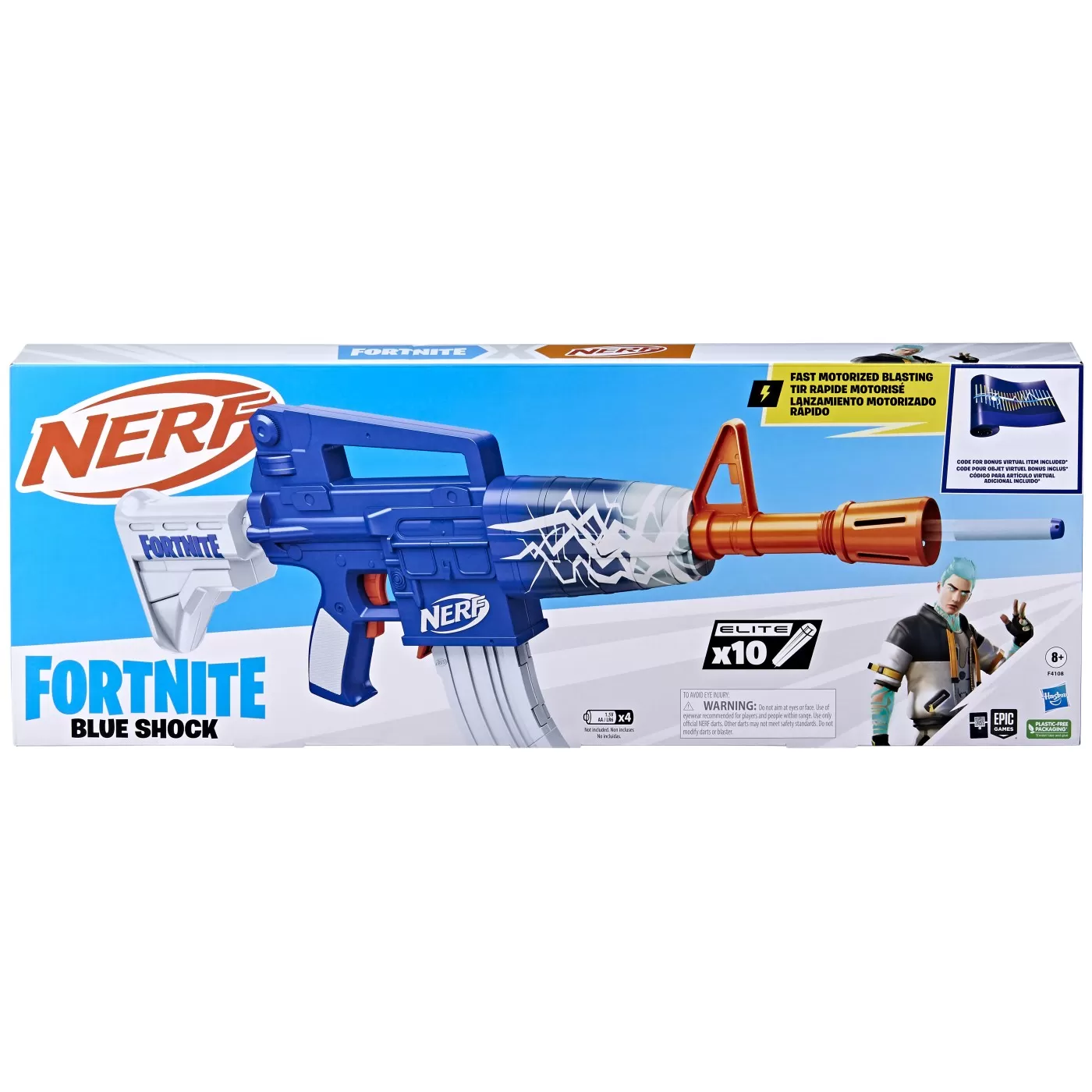 Jucării și Jocuri pentru copii - Nerf blaster nerf fortnite blue shock, varsta de la 8 ani la +15 ani