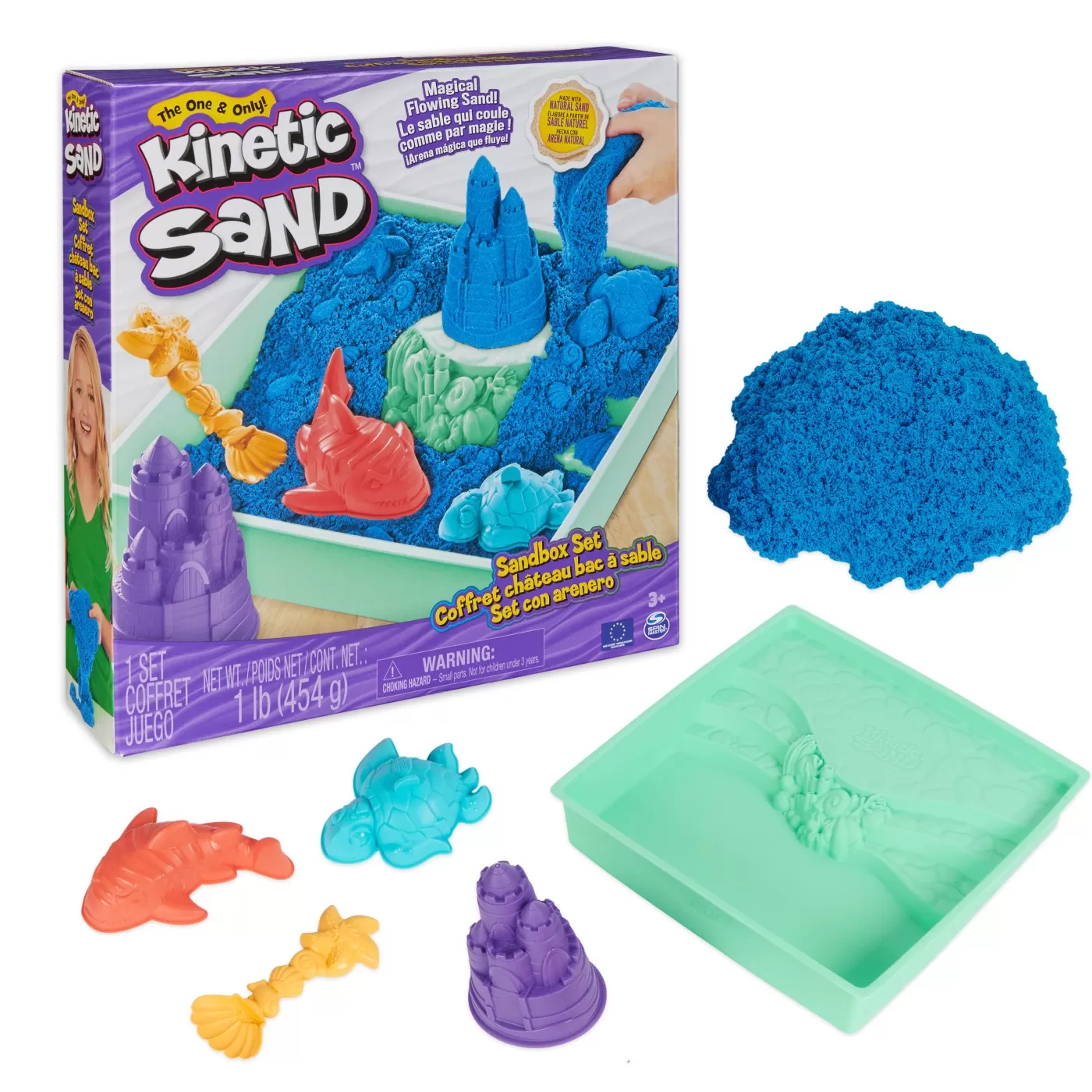Art & Craft si Artizanat - Nisip kinetic set complet albastru, varsta de la 3 ani la 7 ani