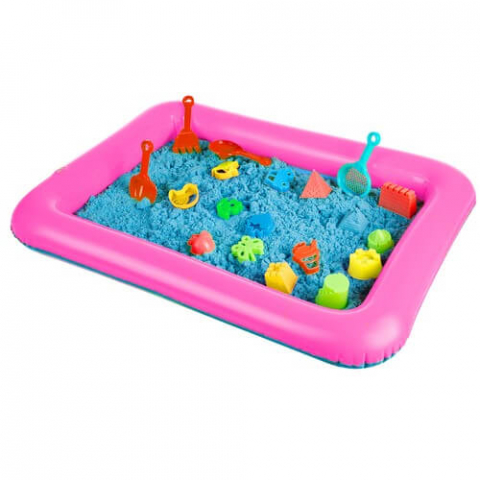 Nisip Kinetic, contine set de modelat 2 kg, tavita gonflabila, 14 forme modelaj si accesorii [1]