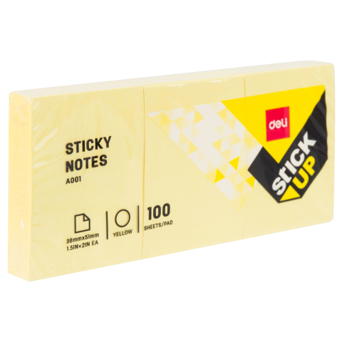 Notes adeziv 3*38*51mm galben 100 file deli [1]