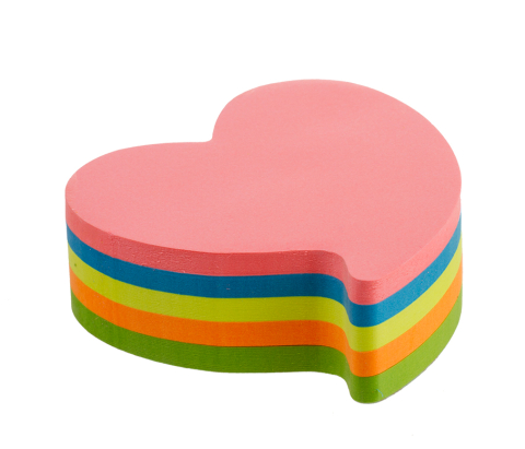 Birotică și Papetărie - Notes adeziv 70*70mm "inima" roz neon 100 file kores