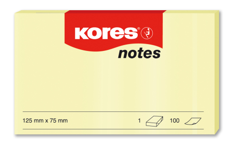 Birotică și Papetărie - Notes adeziv 75*125mm galben pal 100 file kores